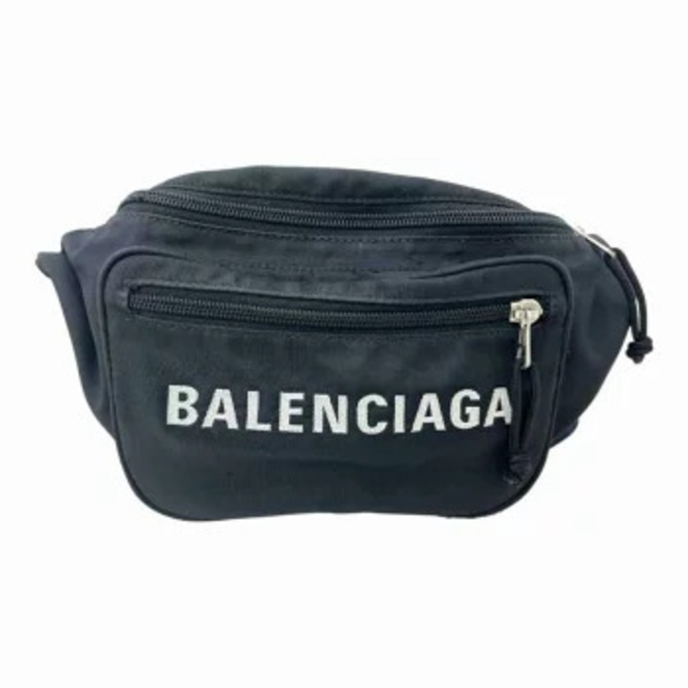 BALENCIAGA Wheel Belt Bag Body Bum Crossbody Belt Black